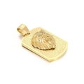 Pendentif tête de lion en or hip-hop pour hommes avec détails yeux en zircone cubique - Pendentif Tête de Lion Doré Sans Chaîne (KP94106)