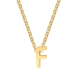 Elegant gold titanium steel necklace featuring a bold 3D initial F letter pendant - Letter F / Gold
