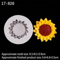 White silicone sunflower mold with 8.1cm diameter for DIY candles and soaps - Gray