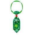 Green Christmas pet necktie with snowflake prints and adjustable buckle for cats and dogs - Christmas Green Snowflake Star
