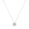 Elegante collana a fiore in argento sterling S925 con brillanti zirconi bianchi - Fiore Bianco (RHN977-BAI) / Argento 925