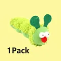 Plush caterpillar cat toy in green polyester with 1 piece quantity and cute eyes - Caterpillar