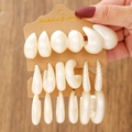 Set of 9 pearl white vintage earrings including teardrop and C-shape hoops for women - 9 Pairs Pearl White Mixed Set (ZH0186-1)