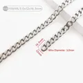 Catena piatta in metallo argento da 3,0 mm con maglie 12x16,5 mm per borse a tracolla - H16NK-3.0x12x16.5mm / Argento