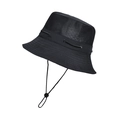 Cappello da sole nero con rete traspirante e cordino antivento regolabile - Nero