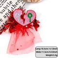 Pink glitter heart hair clip with red tulle and gender symbol for Valentine party - Male Female Elements Heart Style
