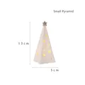 Small ceramic pyramid Christmas light with warm LED and gold star topper, 13cm height - 13cm x 5cm / Small Pyramid