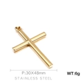 Polished gold stainless steel cross pendant featuring a minimalist cylindrical design - Style 1 Cross (KLJ500-Z)
