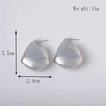 Minimalistische silberne geometrische Ohrringe mit S925 Nadeln und 15g Gewicht - Fächer / A083-Fächer Silber