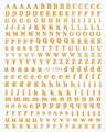 Golden 3D metallic alphabet nail art sticker JO-1784 with uppercase and lowercase letters - 1784-Neon Orange