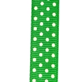 Grünes Ripsband mit weißen Punkten für DIY-Geschenkverpackungen und Haarschleifen - 1CM*100 Yards 3 Punkte / Grün