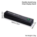 Black leather jewelry display tray with green jade pendant necklace 22x5x4cm - Double-Sided Long Chain Stand (Black)