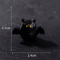 Miniature black bat figurine for Halloween decor, size 1.7cm height by 2.4cm width - Style 29 Bat
