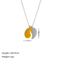 Minimalist 18k gold plated stainless steel teardrop yin yang pendant necklace for women - Two-tone Necklace