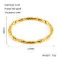 Bracelet bambou pour femme en acier inoxydable plaqué or 18K, diamètre intérieur 57x67mm - Diamètre Intérieur 57*67mm (Placage sous Vide 18K) / Doré