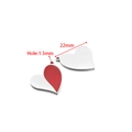 Red enamel heart pendant charm in stainless steel with 22mm width for DIY jewelry - 22mm Silver Half Enamel Heart (Red)