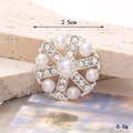 Detail of 2.5cm silver brooch with white pearls and rhinestones on stone background - Artificial Pearl Rhinestone Ring Silver