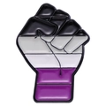 Pin de esmalte puño Orgullo Asexual con rayas negras, grises, blancas y moradas - Estilo Puño Orgullo Asexual(XZ8330)