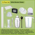 12-piece professional cocktail shaker set with 500ml shaker and 5kg digital scale - 500ml 12-Piece Set