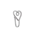 Bijou de nez en forme de cœur argenté sans perçage avec finition métallique polie - Forme de Cœur / Argent (A-831)