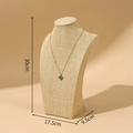 30cm beige linen mannequin bust stand for necklace and jewelry display with dimensions - H-Type 30cm Linen