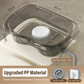 Gray translucent PP portable hair washing basin with 74cm flexible drainage hose - Upgraded Grey PP Basin + Drain Pipe + Hook + Headrest