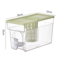Transparenter Saftbehälter mit hellgrünem Deckel und Zapfhahn für den Kühlschrank - Standard Edition (Weißer Wasserhahn) / Luxusgrün