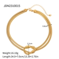 Detailed specs of double-layered knotted gold necklace with sizing and weight info - Double Layer Knot Style (JDN2310015)