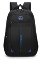 Large capacity black sports backpack with blue accents and multi-zipper compartments - 8011 Blue