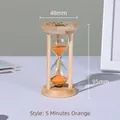 Minimalist wooden hourglass timer with vibrant orange sand for a 5-minute duration - Standard / Orange / 5 Minutes