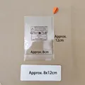 Transparent PP adhesive bag 8x12cm with safety warning labels and recycling logo - 8x12cm