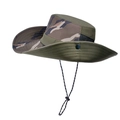 Outdoor camouflage wide brim sun hat in olive green with adjustable windproof cord - Army Green Camouflage