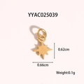 Macro shot of 0.62cm golden stainless steel octagonal star pendant with dimensions - Gold Star Charm (YYAC025039)