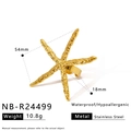 Details zu 18mm Durchmesser und 10,8g Gewicht des goldenen Seesternrings aus Edelstahl - Realistischer Seestern Stil (NB-R24499)
