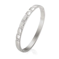 Bracciale rigido aperto in acciaio inossidabile argento con cristalli multi-fila - Acciaio 6mm