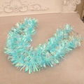 Iridescent light blue 180cm Christmas tinsel garland with shiny snowflake sequins - Sequin Style / Blue
