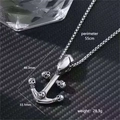 Hip hop silver skull anchor pendant necklace with 55cm chain and detailed measurements - Skull Anchor Style (Style 5)