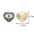 Blauer Böser Blick Herzanhänger aus vergoldeter Legierung mit Emaille für DIY-Schmuck - 2.8CM×2.7CM / Blau