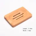 Bamboo soap dish with drainage slots, natural wood color, dimensions 11.8cm x 7.8cm - Bamboo Style 07 Rectangular