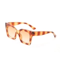 Square tortoise frame sunglasses with orange gradient lenses and classic design - Tea Tortoiseshell
