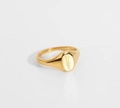 18K gold plated 316L stainless steel signet ring with engraved sunflower pattern - US 6 / Gold 2