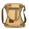 Tactical drop leg bag in khaki high-density fabric with adjustable straps for hiking - Khaki