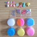 Colorful DIY slime kit with various ocean-themed accessories on a wooden background - 60ml Ocean Cartoon 6PCS Kit With Box