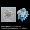 Fleur en résine bleue avec moule en silicone translucide pour épingles à cheveux - Style 4 (Diamètre 4.8cm)