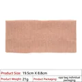 Detail view of dusty pink knitted headband showing 19.5cm x 8.8cm size dimensions - Pink