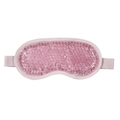 Pink gel bead eye mask with elastic strap for soothing cold and hot therapy - Eye Mask / Pink