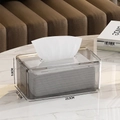 Minimalist transparent grey acrylic tissue box with 23.5x13.5x9.8cm dimensions - Smoke Grey (Large)