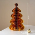 3D 30cm orange gold origami Christmas tree desktop ornament with star topper - Dazzling Gold Star Tree