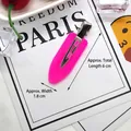 Detail of rose pink 6cm resin hair clip with silver metal duckbill clip back - Rose Red