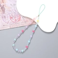 Colorful candy beaded phone strap featuring pastel transparent and frosted beads - K2594 Phone Chain